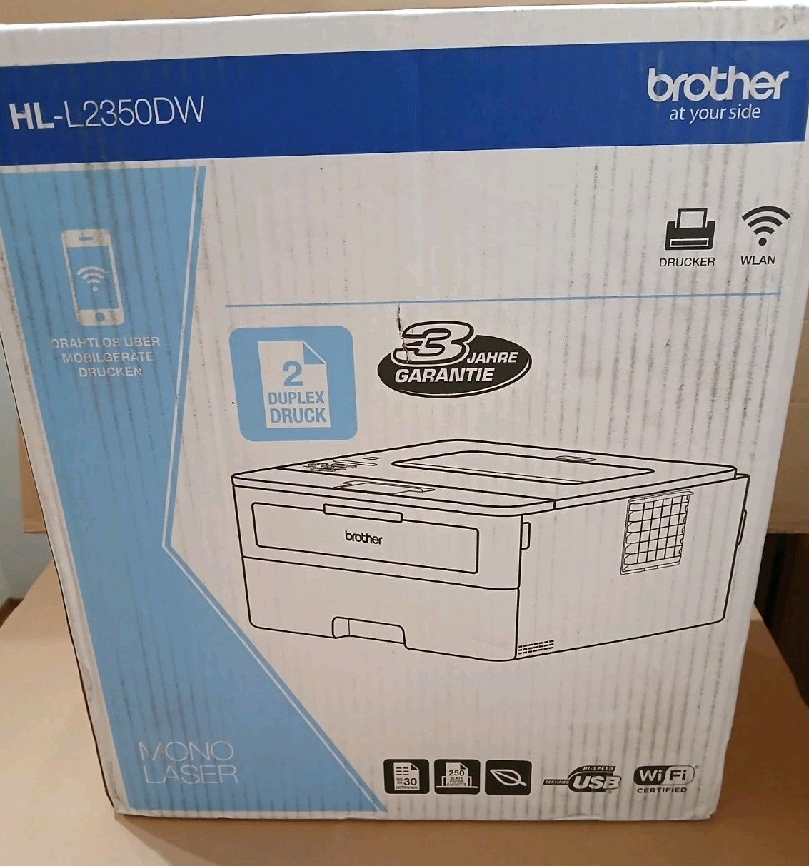 Brother HL-L2350DW S / W Laserdrucker Duplex Wi-Fi USB 2.0 Wlan Airprint Win 11