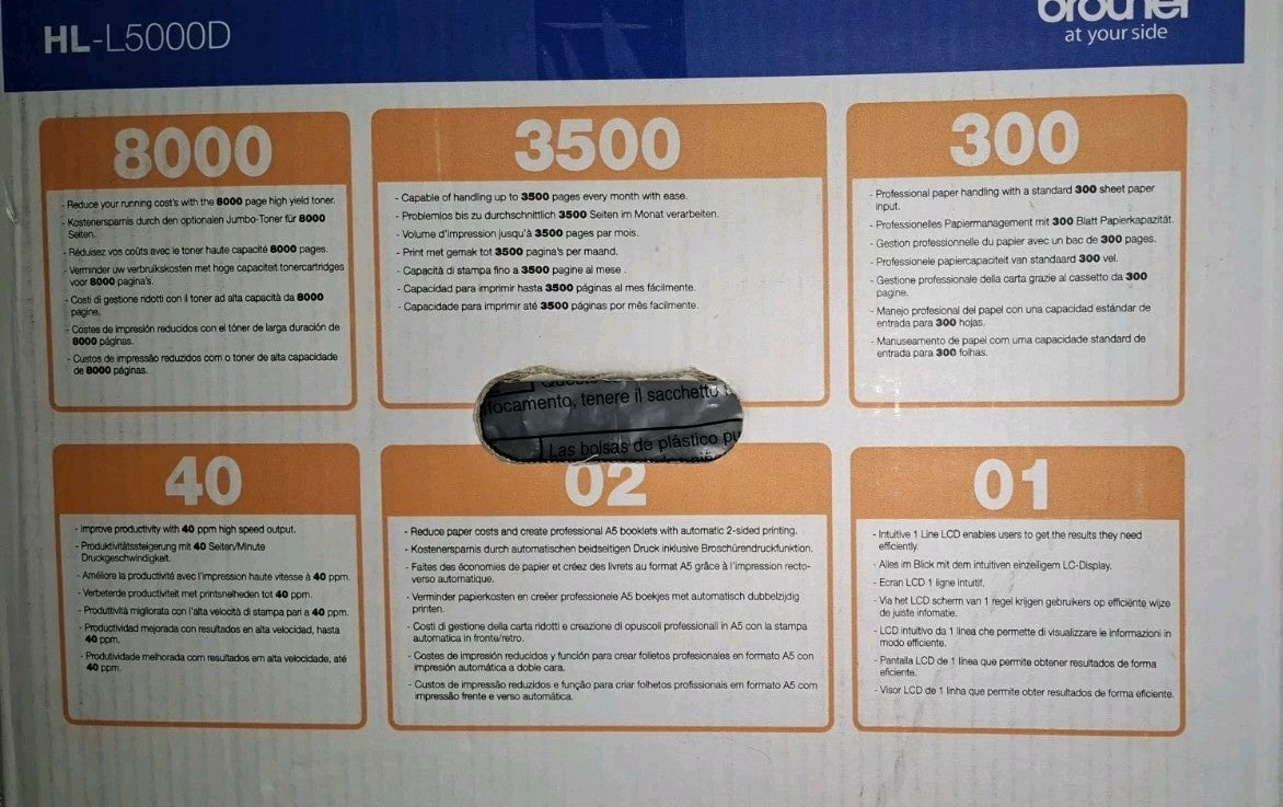 Brother HL-L5000D S/W Laserdrucker Duplex PDF Direkt XPS USB 2.0 Mac OS Win 11