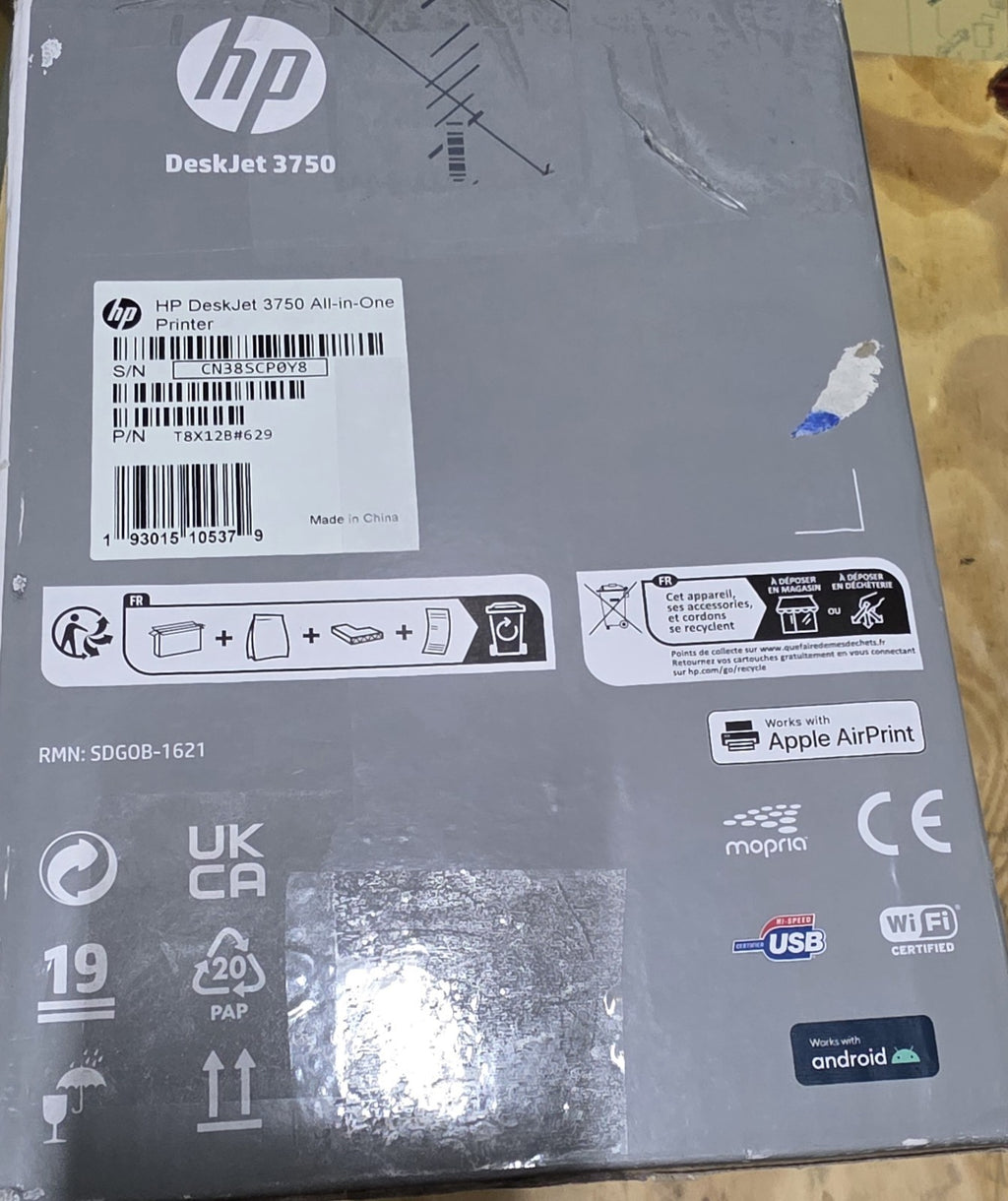 HP DeskJet 3750 3-in-1 Tintenstrahl Multifunktionsdrucker Wlan Airprint Win11