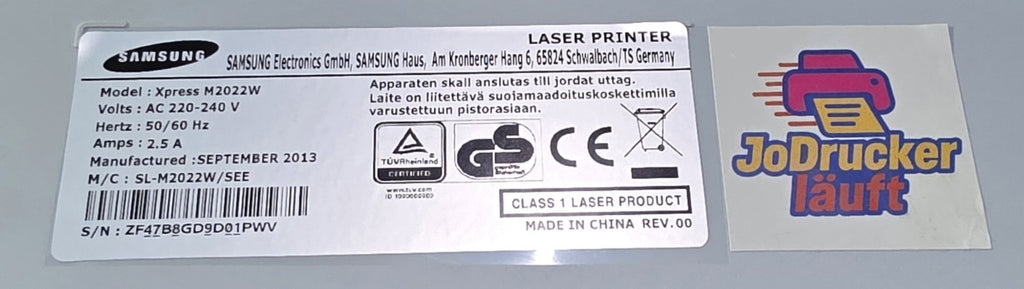 Samsung Xpress M2022W S/W Laserdrucker Netzwerk Wi-Fi Direkt Airprint Win 11