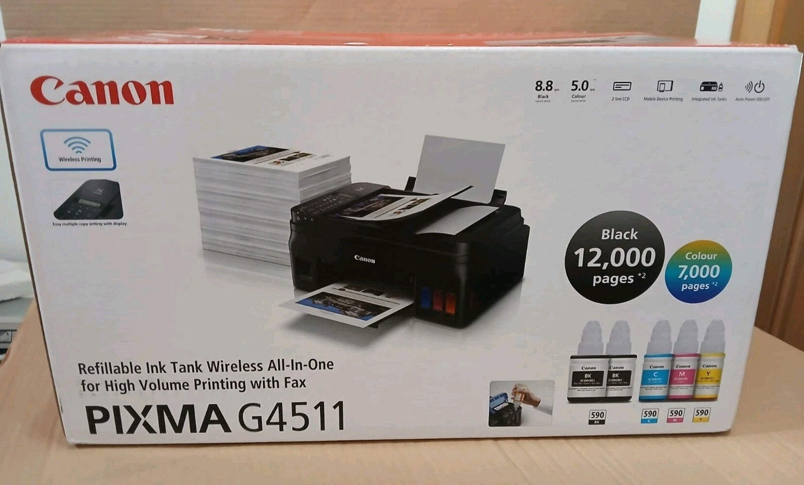 Canon PIXMA G4511 4-in-1 Multifunktionsdrucker Netzwerk ADF WLAN Airprint Win 11