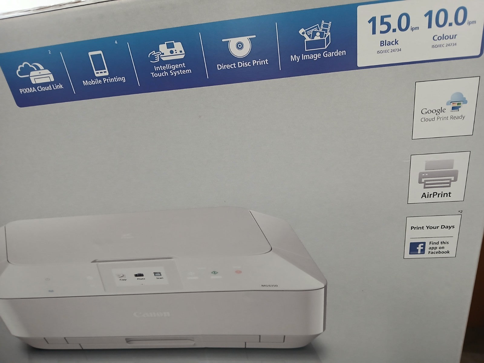 Canon Pixma MG6350 Drucker WHITE wie Neu! Unbenutzt & Vollständig! Blitzversand!