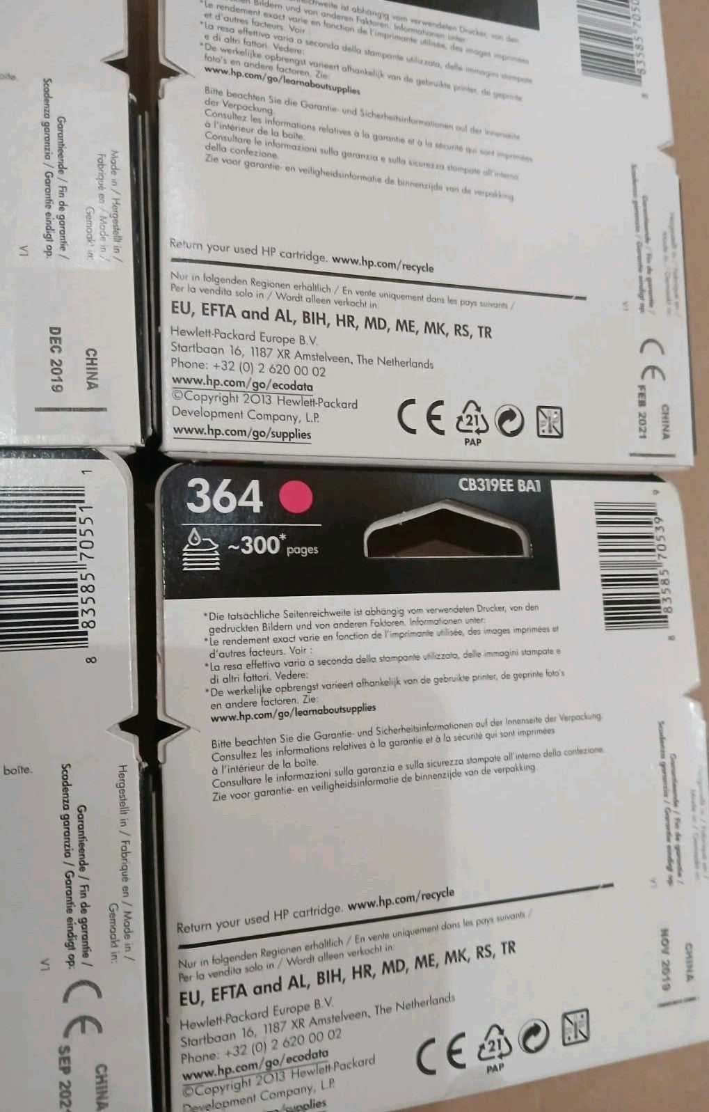 Original HP 364 Tintenpatrone 4x für HP Deskjet 3520 Serie Photosmart B109A