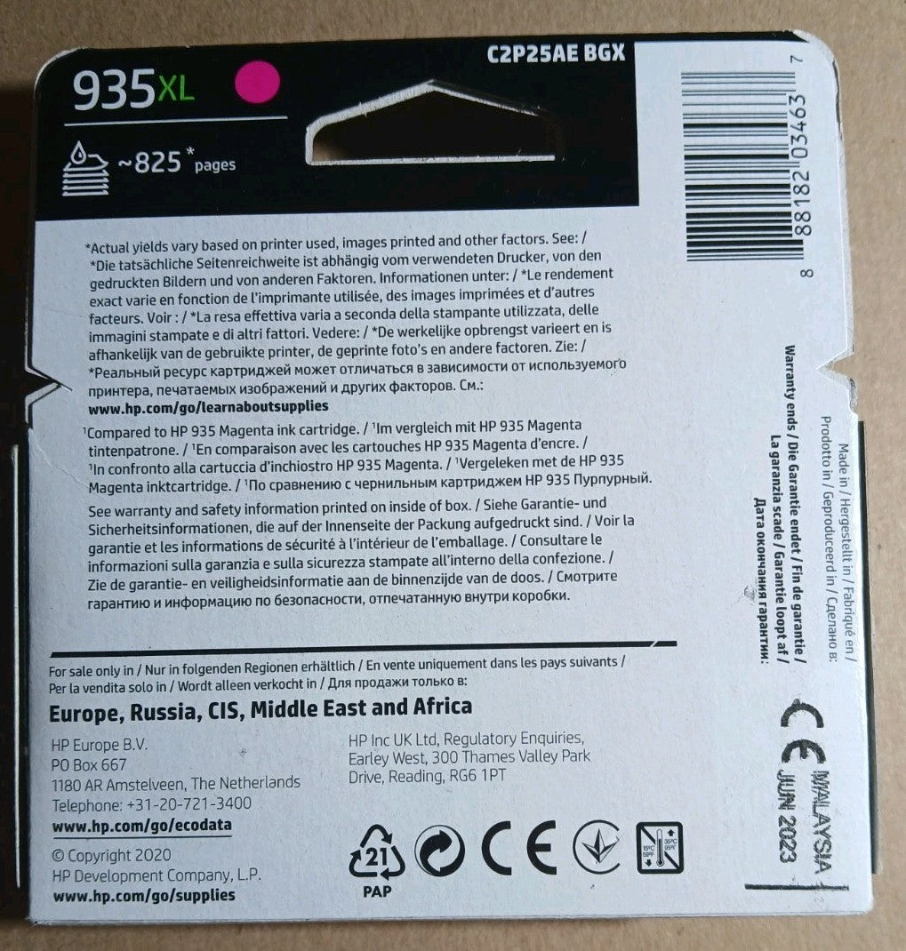 Original HP 934XL 935XL 3x Farbpatrone Tintenpatronen Office Jet/Pro X4E14AE