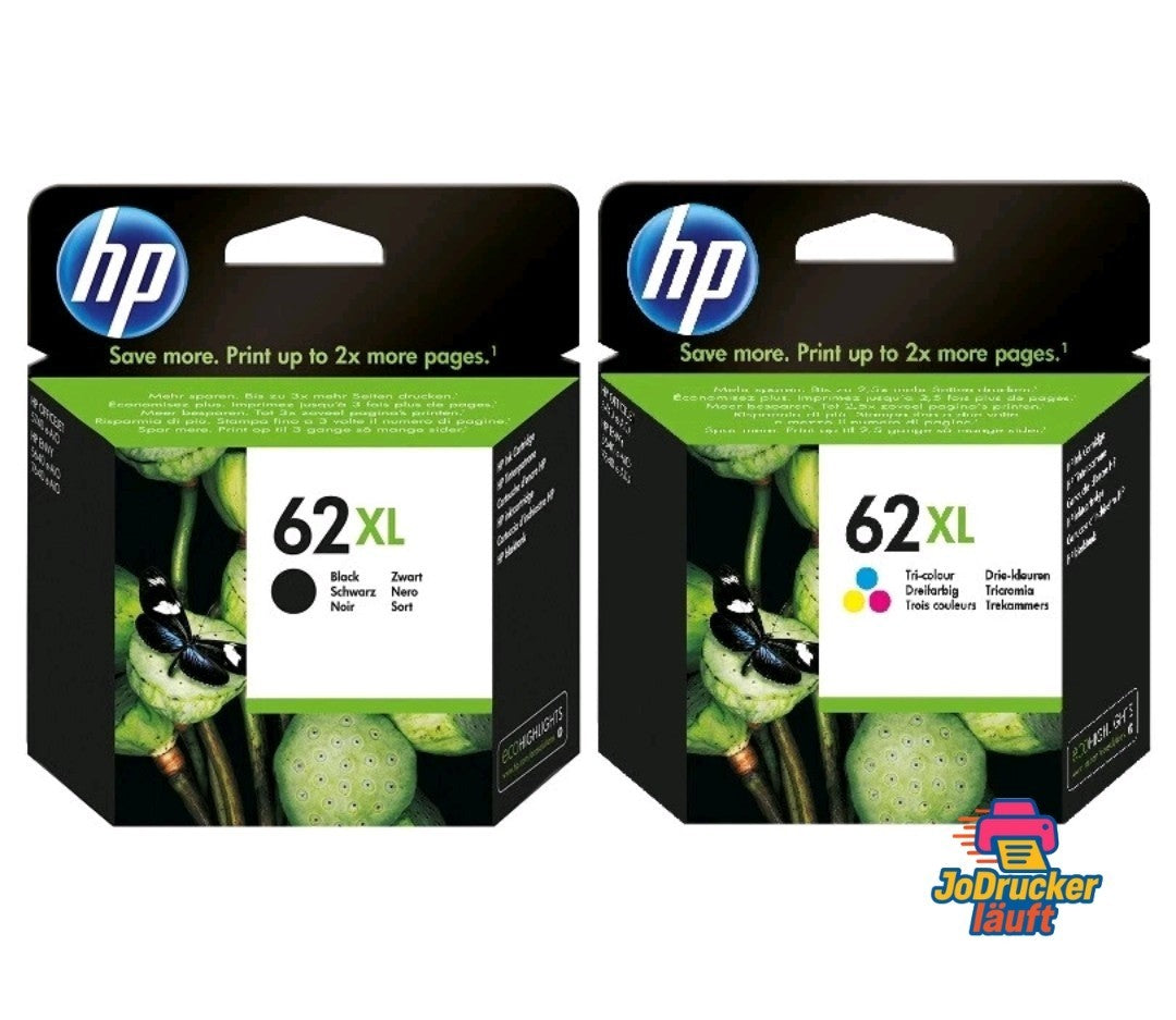 2 Original HP Tinten 62XL Black C2P05AE Color C2P07AE 2023/24 für HP ENVY 5540..