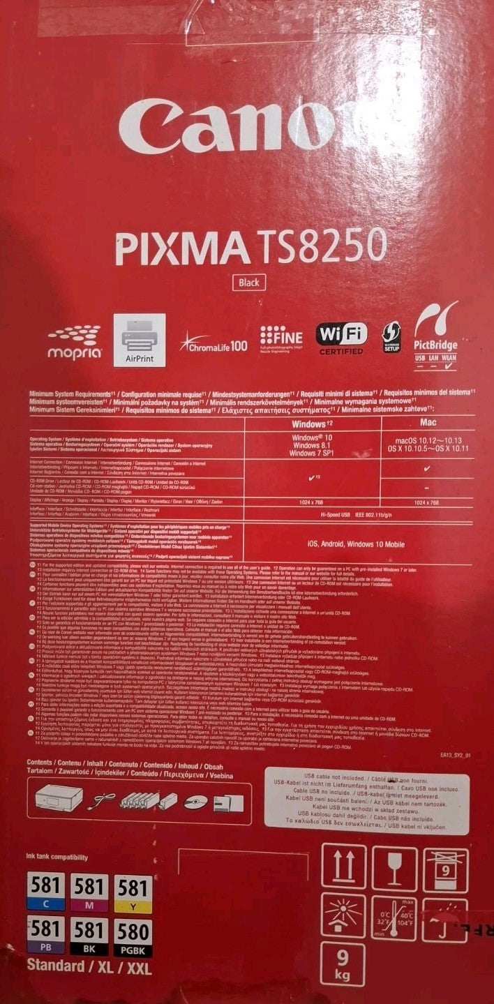 Canon TS 8250 3-in-1 Tintenstrahldrucker Duplex CD/DVD Druck Wlan Airprint Win11