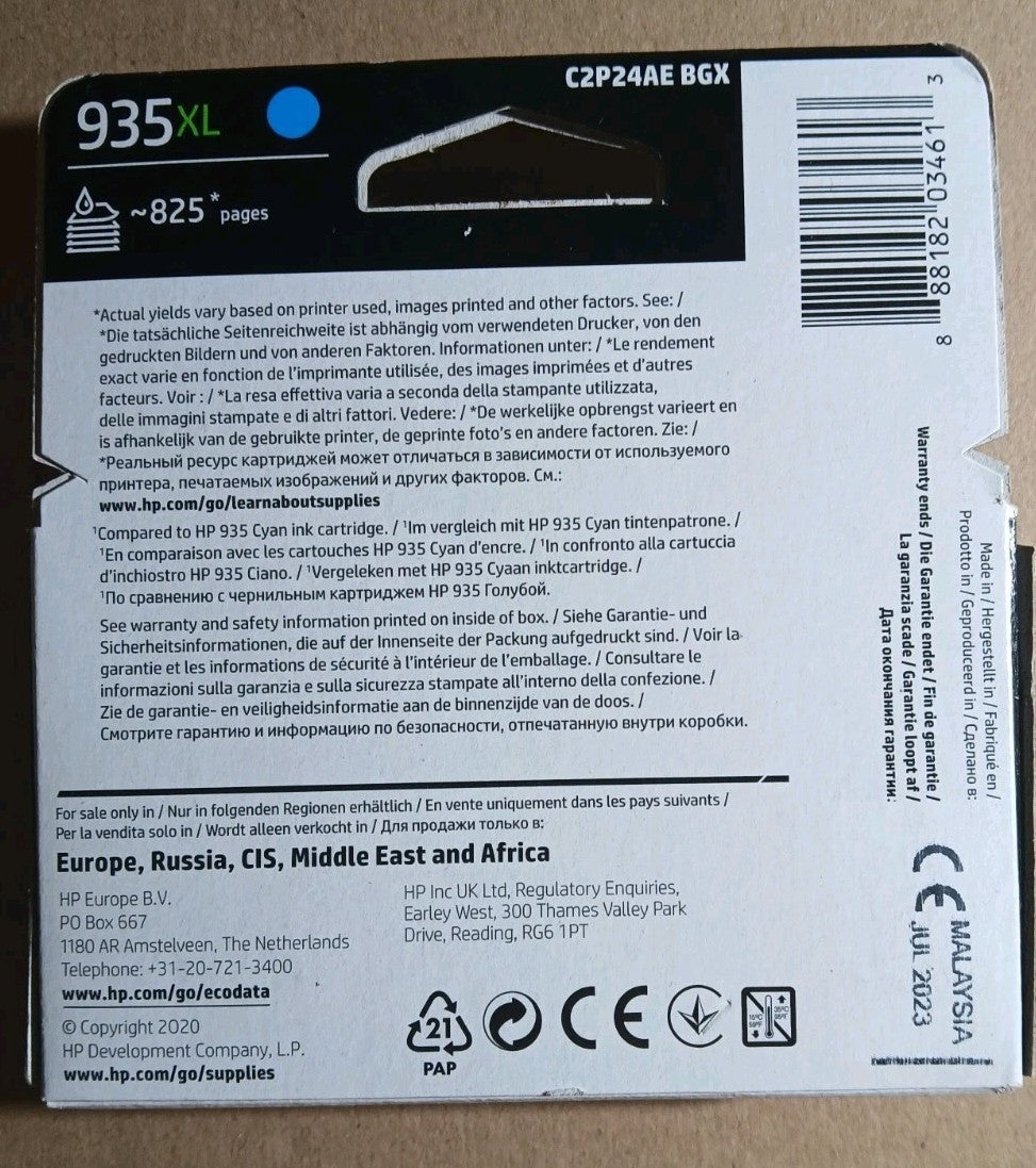 Original HP 934XL 935XL 3x Farbpatrone Tintenpatronen Office Jet/Pro X4E14AE