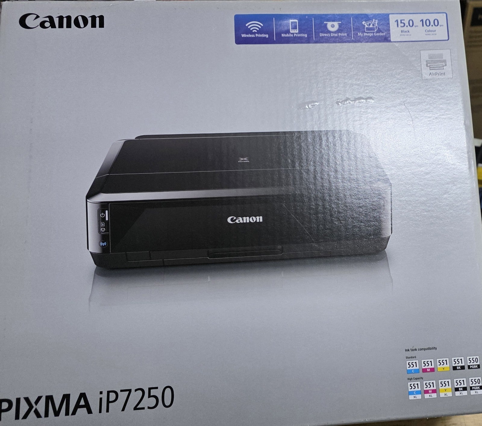 Canon PIXMA iP7250 Tintenstrahldrucker Fotodrucker Duplex CD/DVD Druck Airprint