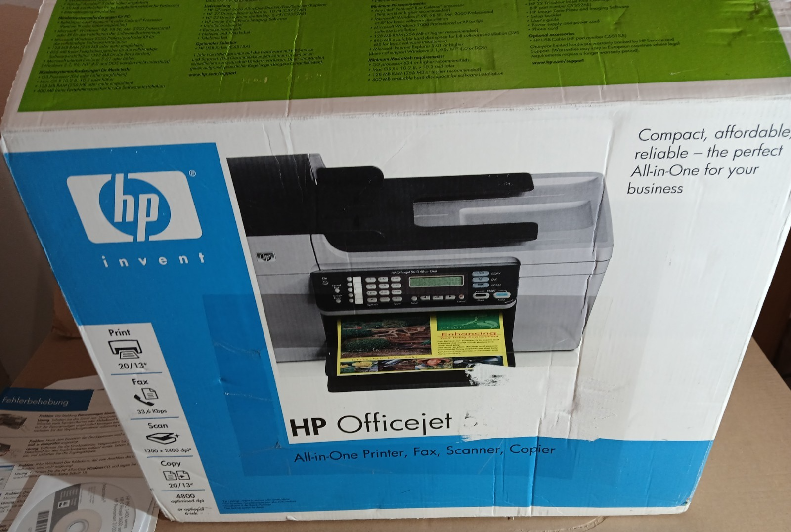 HP OfficeJet 5610 Tintenstrahldrucker 4-in-1-Multifunktionsgerät ADF USB Win 10