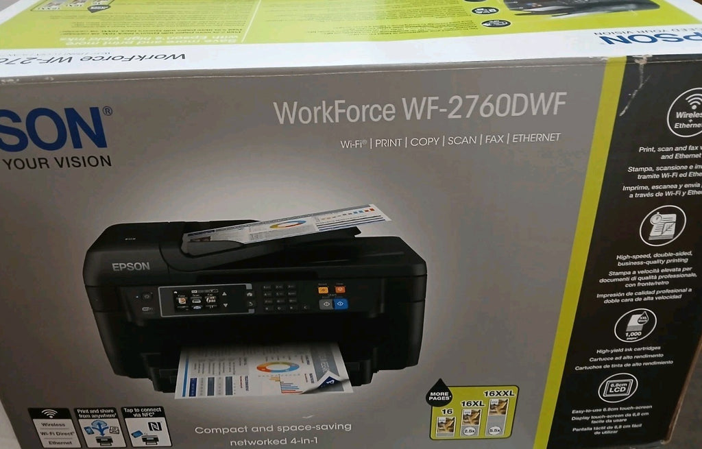 Epson WorkForce WF-2760DWF 4-in-1 Tintenstrahldrucker Duplex ADF USB 2.0 Win 11