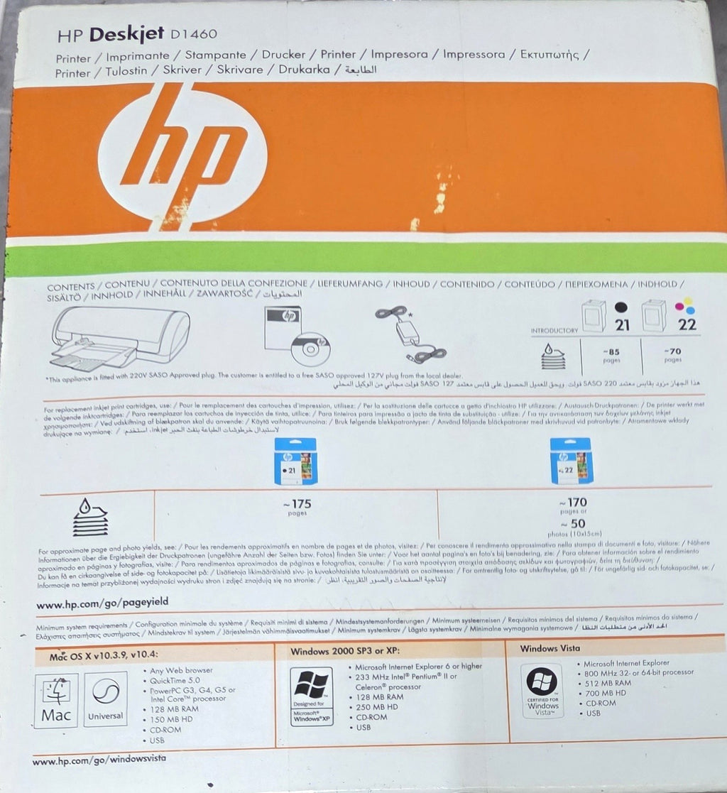 HP Deskjet D1460 Tintenstrahldrucker Neu & OVP HP Smart App USB Windows 10