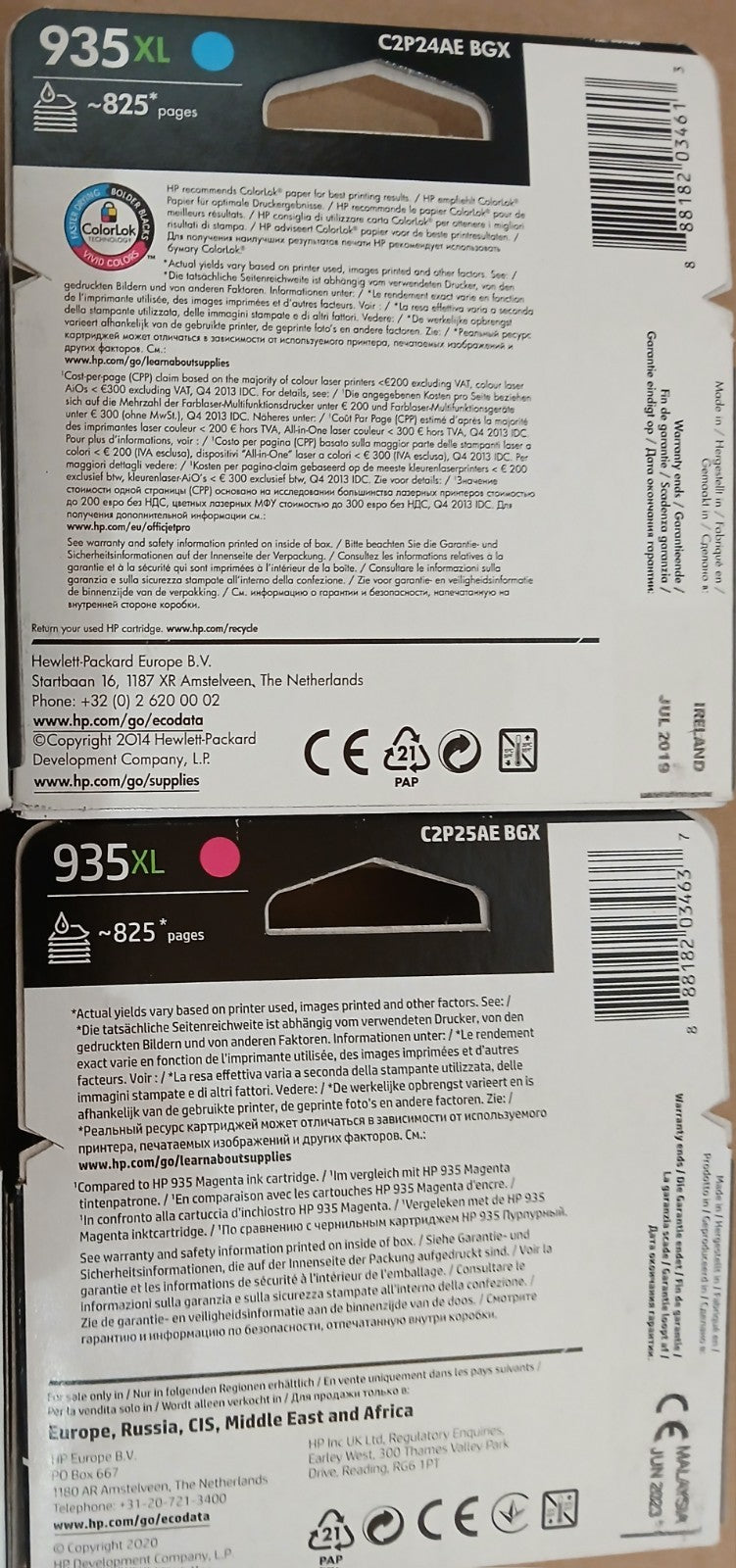 Original HP 4er Set 934XL 935XL Multipack Tintenpatronen Office Jet/Pro X4E14AE