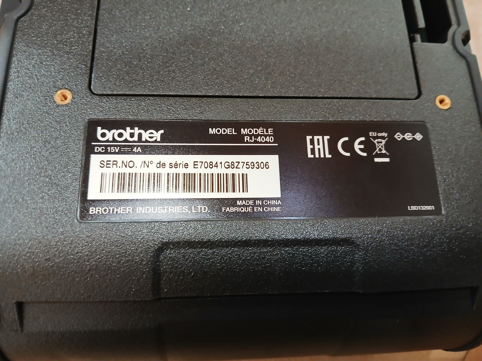 Brother RJ-4040 Thermodruck Etiketten Quittungen 104mm USB Seriell Mobiler Druck