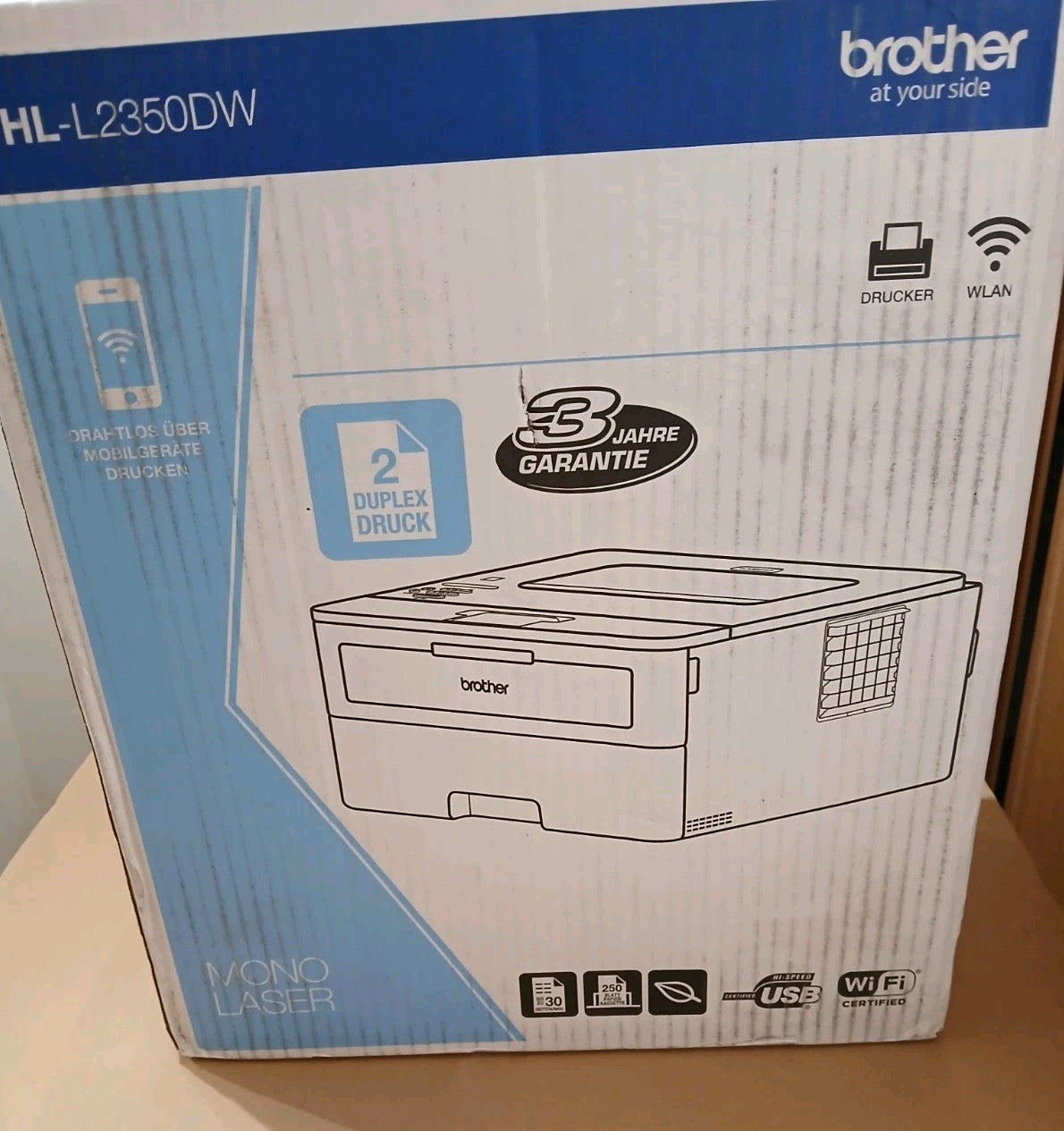 Brother HL-L2350DW S / W Laserdrucker Duplex Wi-Fi USB 2.0 Wlan Airprint Win 11