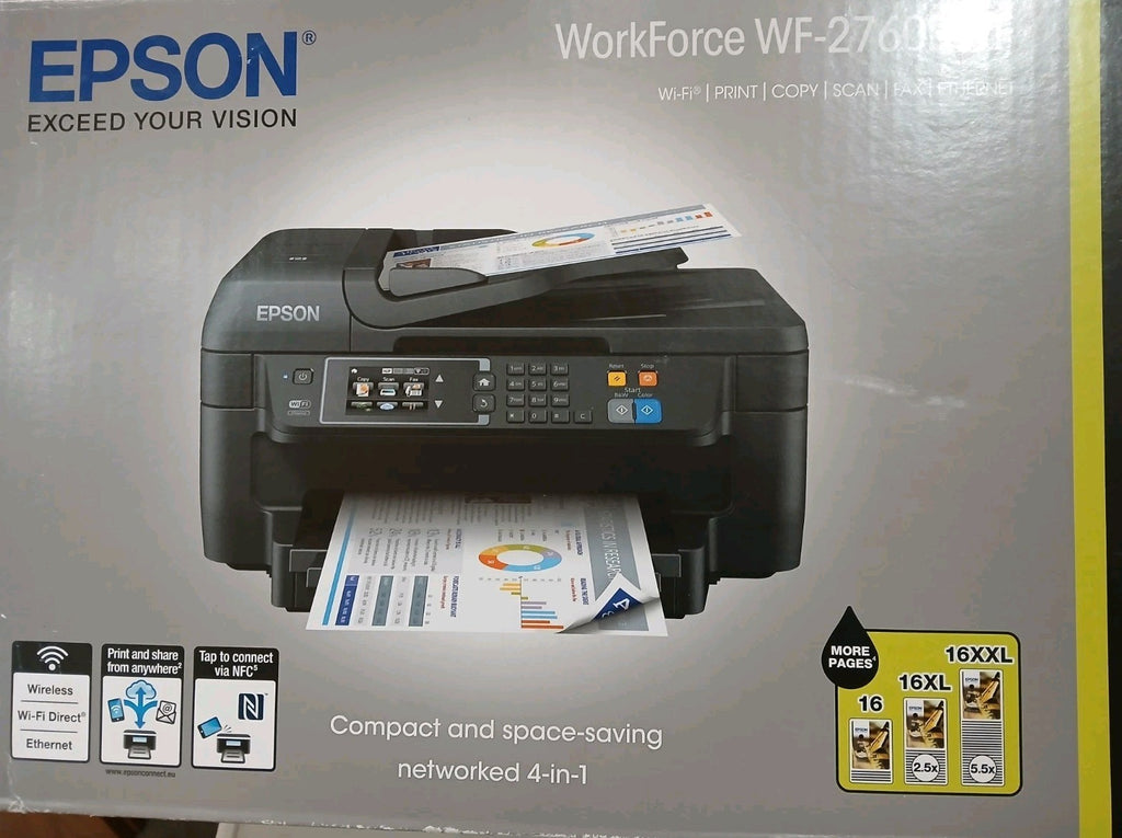 Epson WorkForce WF-2760DWF 4-in-1 Tintenstrahldrucker Duplex ADF USB 2.0 Win 11