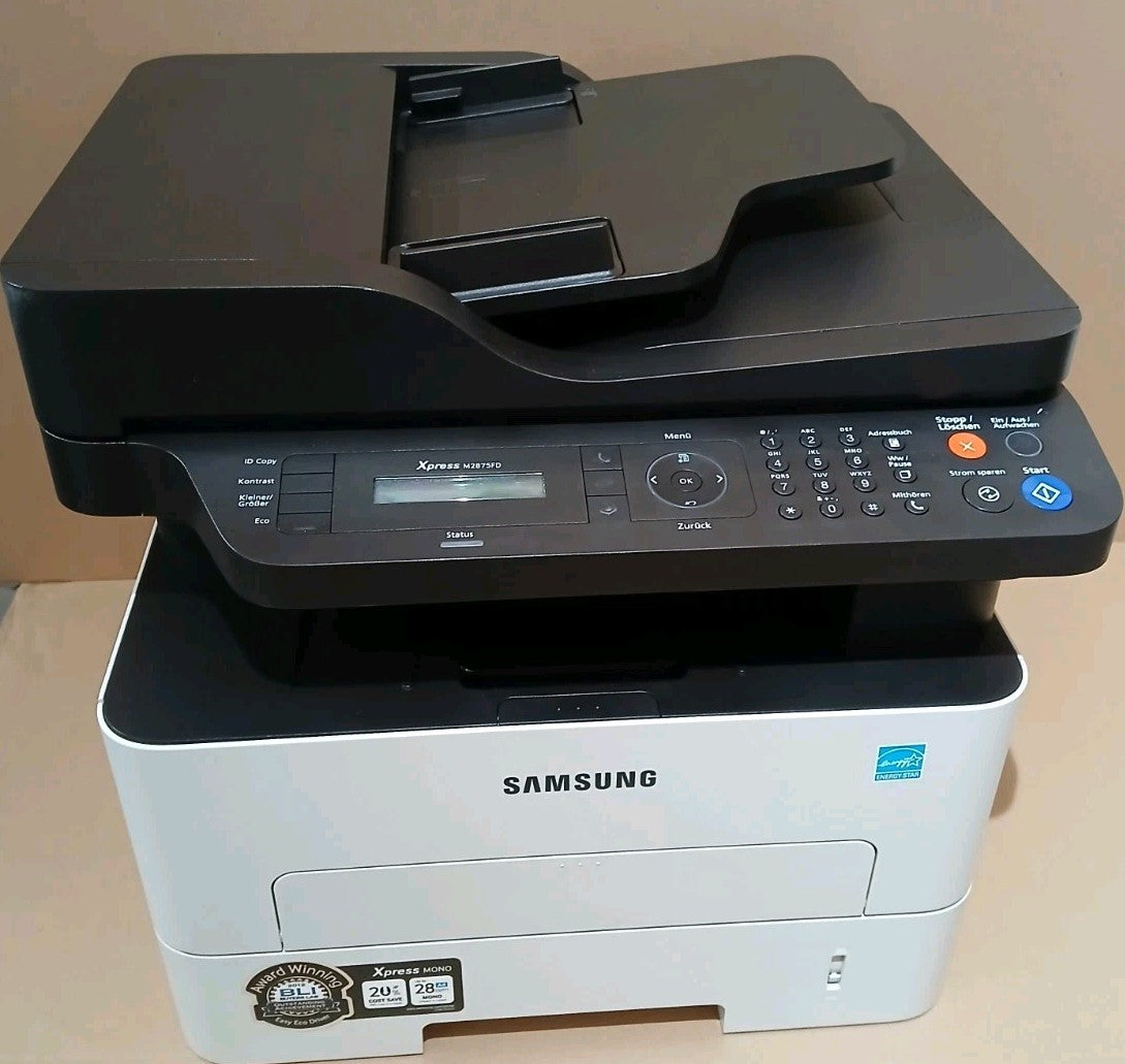 SAMSUNG Xpress M2875FD SW Druck Scan Kopie Fax Duplex ADF USB LAN Airprint Win11