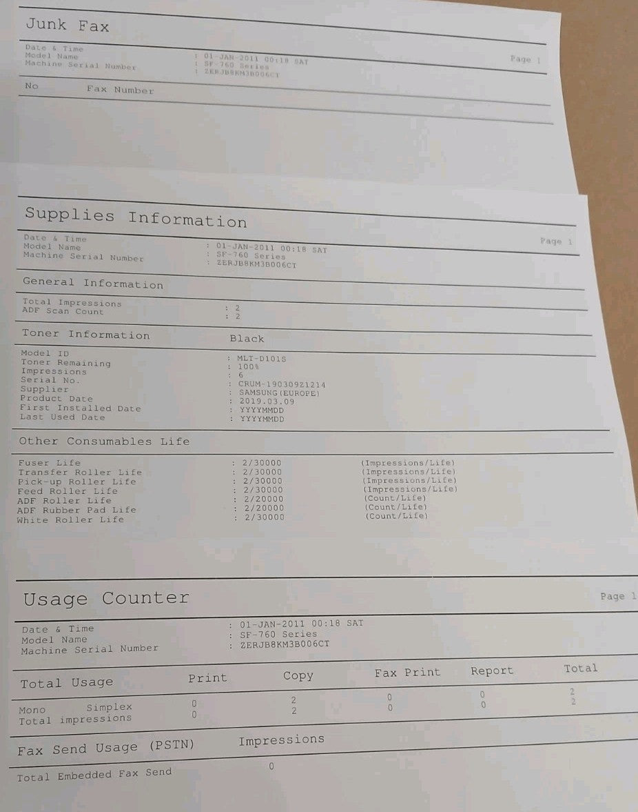Samsung XPress SF-765P Multifunktionsdrucker Kopie Fax Scan ADF Scan to PC A4 A5