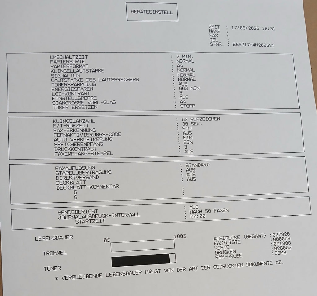 Brother MFC-7360N S/W 4-in-1 Multifunktionsdrucker Kopie Scan Fax ADF LAN Win 11