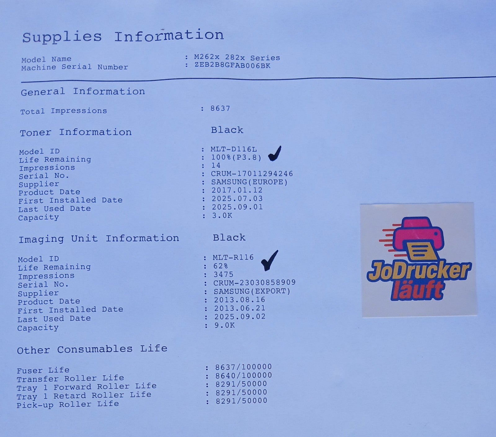 Samsung M2625D Schwarz Weiß Laserdrucker Duplex USB 2.0 A4 Kompakt Windows 11