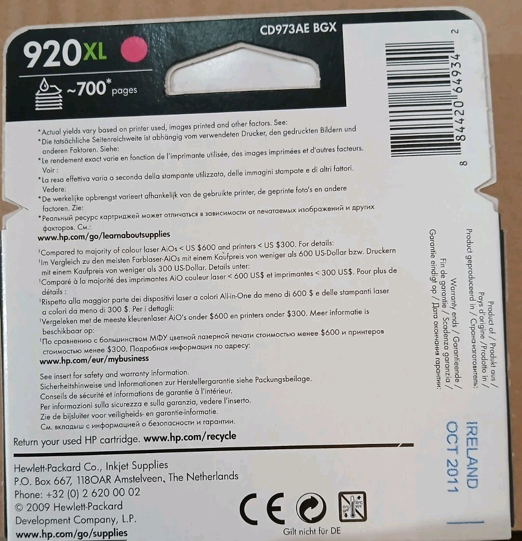 Original HP Tintenpatrone 920XL Multipack für Office Jet 6000 6500 7000 7500 NEU