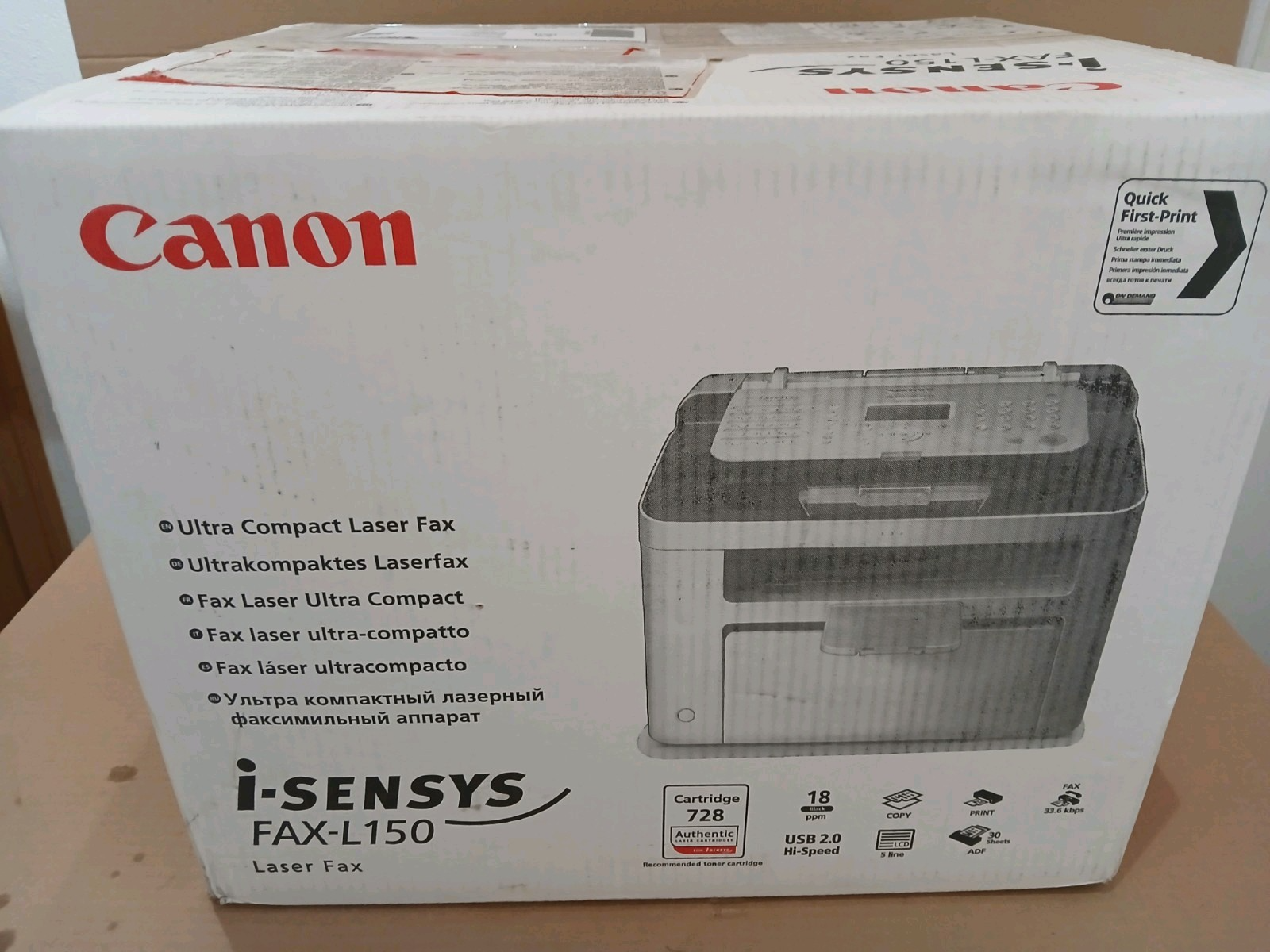 Canon i-SENSYS FAX-L150 Laserfax Kopierer Drucker ADF Unbenutzt Originalverpackt