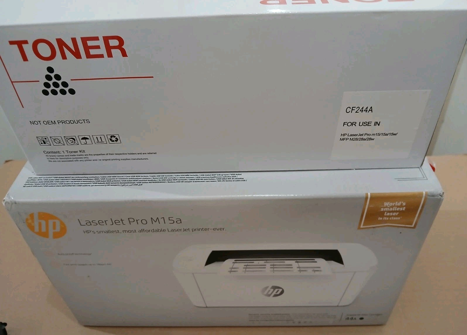 HP LaserJet Pro M15A Schwarz Weiß Laserdrucker USB Windows 11 Neu mit 2. Toner !