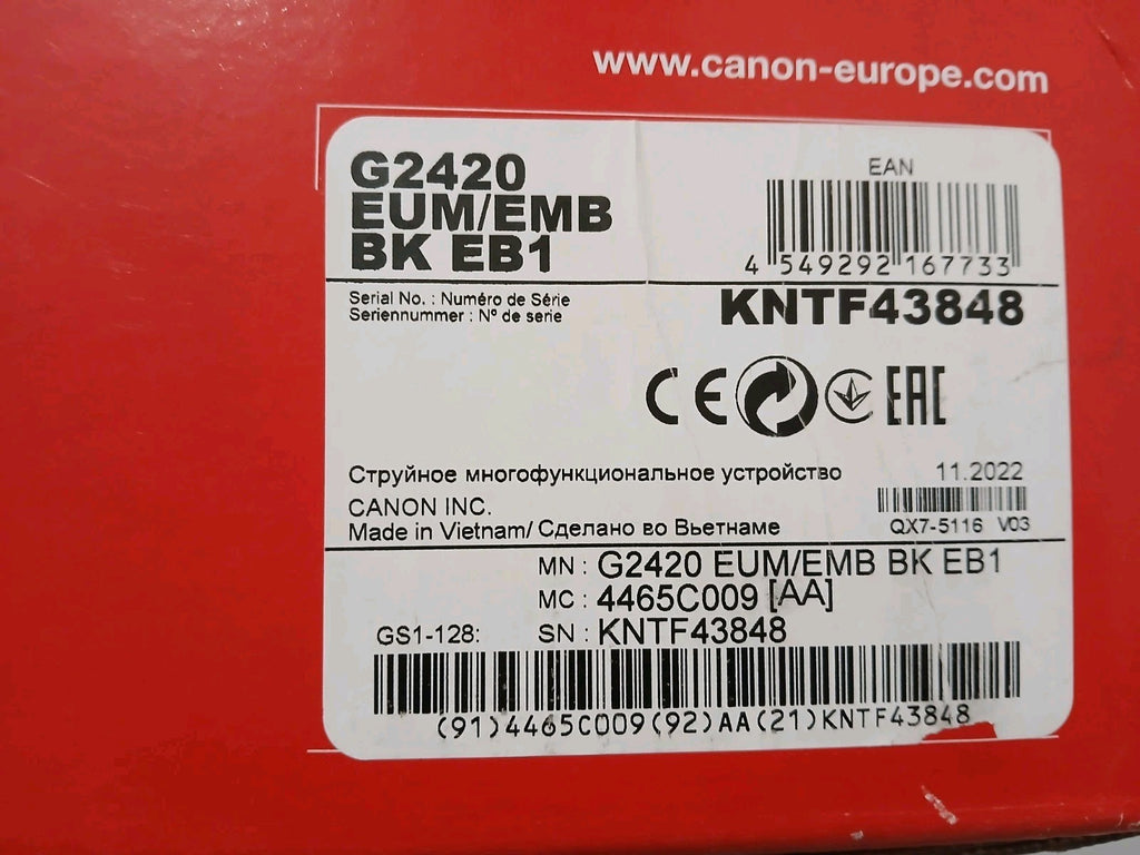 Canon Pixma G2420 3-in-1 Fotodrucker Tintendrucker Kopie Scan Druck USB Win 11