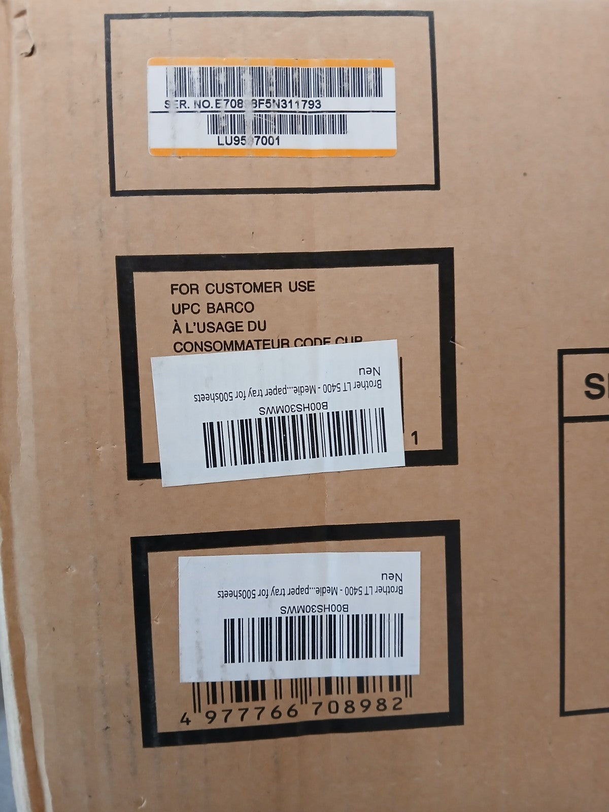 Brother LT-5400 Papierkassette Papierzuführung Medienfach Papierfach 500 Seiten