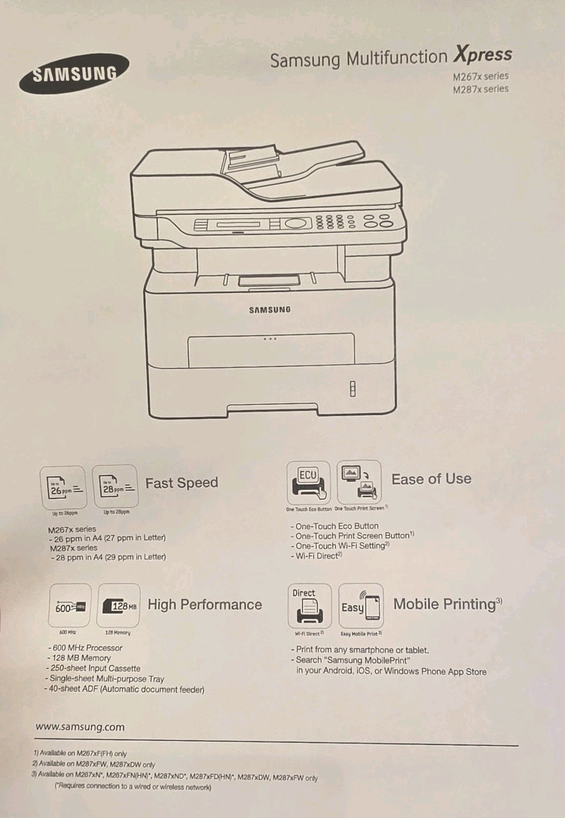 Samsung Xpress M2675FN Laser 4-in-1 Multifunktionsdrucker ADF LAN USB 2.0 Win 11