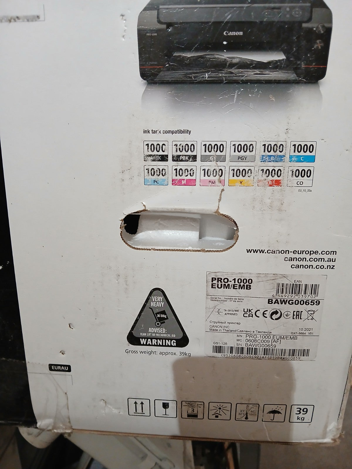 Canon imagePROGRAF PRO-1000 Farbdrucker Foto & Fine Art A2 Randlos Pigmenttinte