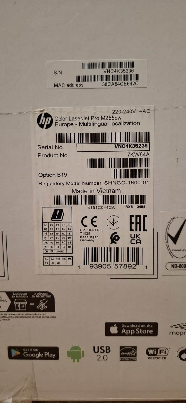 HP Color Laser Jet Pro M255dw Farblaserdrucker Duplex Wlan Airprint Win 11