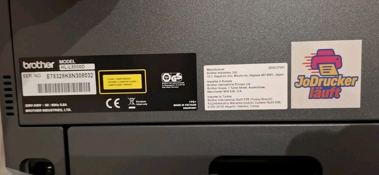 Brother HL-L5000D S/W Laserdrucker Duplex PDF Direkt XPS USB 2.0 Mac OS Win 11