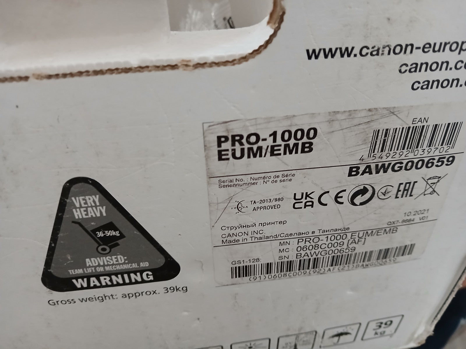 Canon imagePROGRAF PRO-1000 Farbdrucker Foto & Fine Art A2 Randlos Pigmenttinte