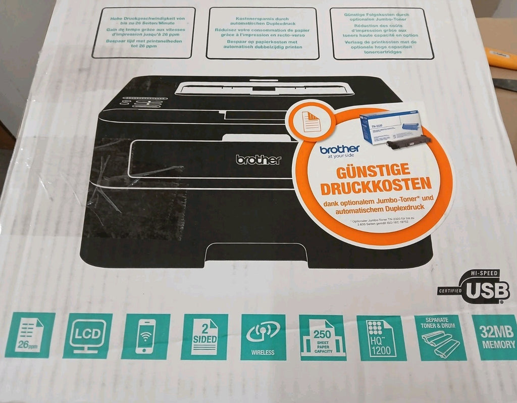 Brother HL-L2340DW S/W Laserdrucker Duplex Wi-Fi Netzwerk Airprint USB2.0 Win 11
