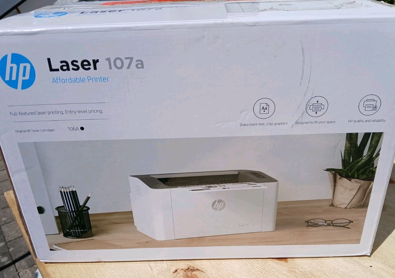 HP Laser 107a S / W Laserdrucker wie Neu Unbenutzt HP Toner USB A4 Win 10 MAC OS