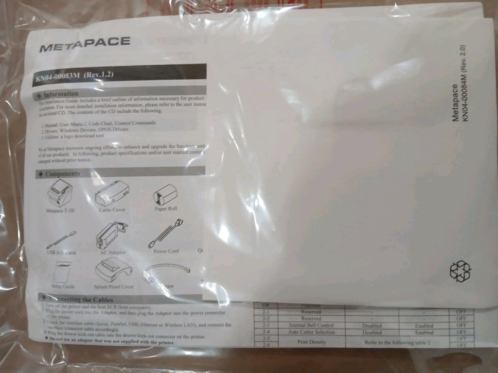 Metapace T-3 II Thermodirekt Kassenbondrucker POS USB Beleg Gastro Einzelhandel