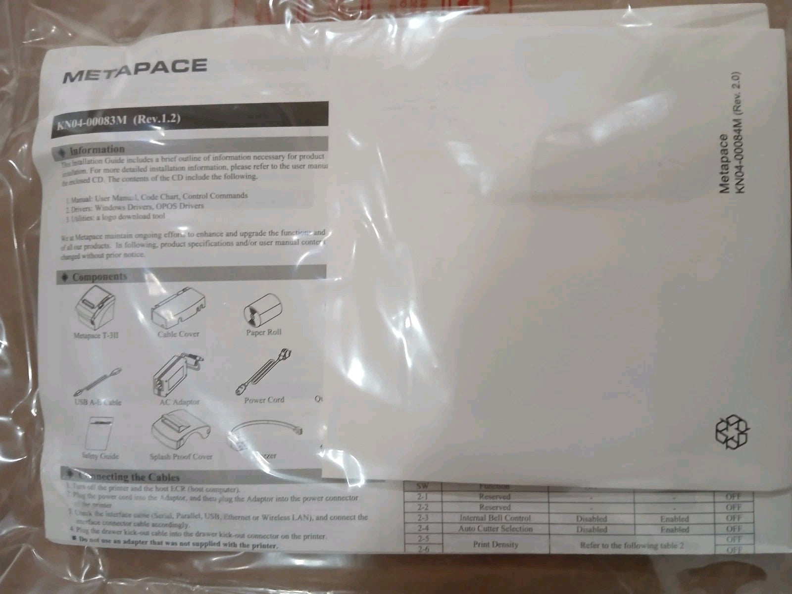 Metapace T-3 II Thermodirekt Kassenbondrucker POS USB Beleg Gastro Einzelhandel