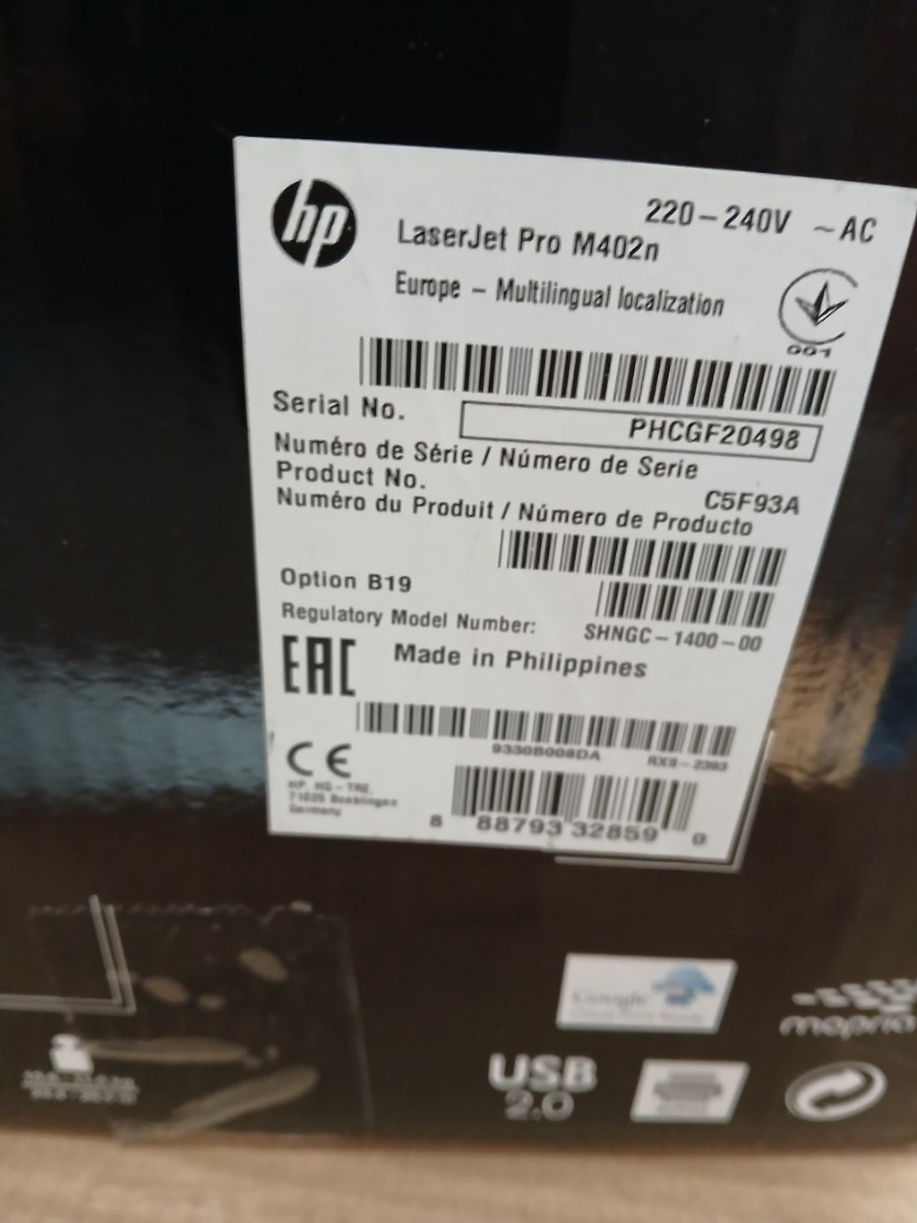 HP LaserJet Pro M402n S/W Laserdrucker USB 2.0 Netzwerk Ethernet Windows 11