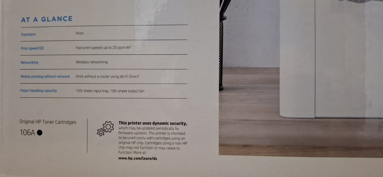 HP Laser 107w S/W Laserdrucker USB A4 Netzwerk Wlan Airprint HP ePrint Win 11