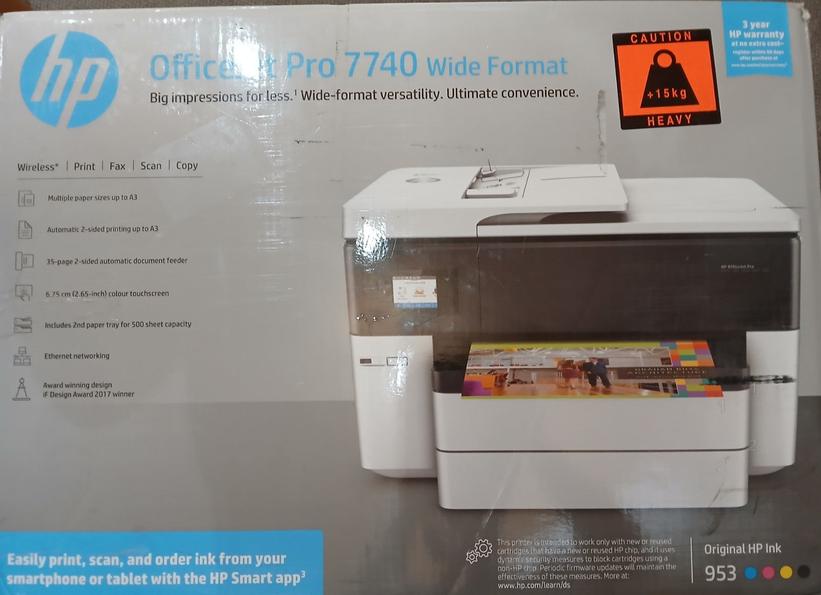 HP OfficeJet Pro 7740 Wide Format 4-in-1 Tinten-Profi-Gerät A3 Dual Duplex ADF !