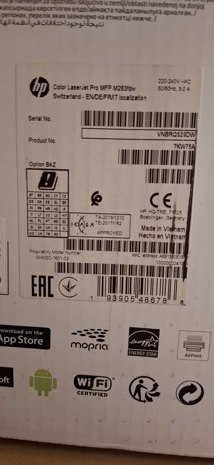 HP Color LaserJet Pro MFP M283fdw Multifunktionsdrucker Duplex ADF WLAN Win 11