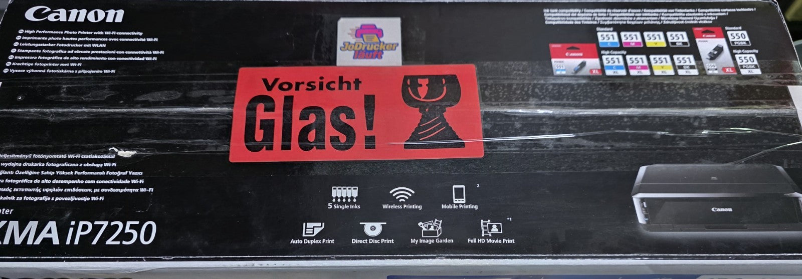 Canon PIXMA iP7250 Tintenstrahldrucker Fotodrucker Duplex CD/DVD Druck Airprint