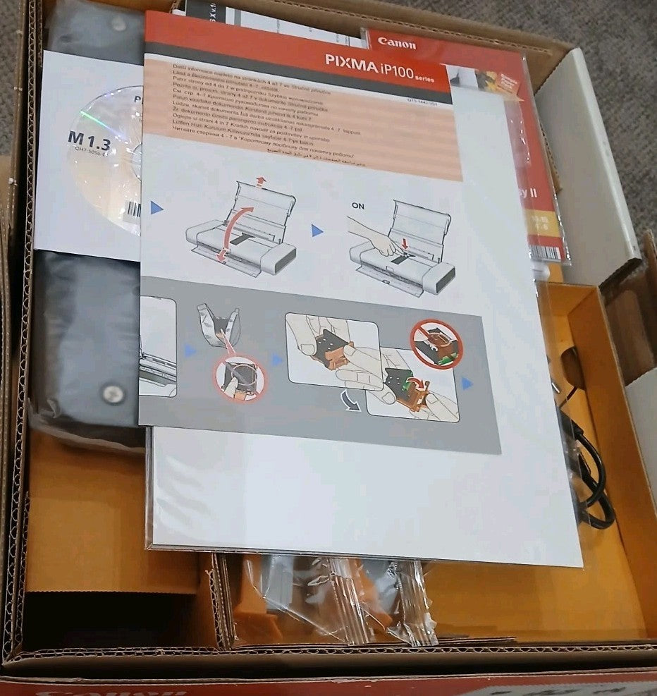 Canon PIXMA iP100 Tintenstrahldrucker Fotodrucker Unbenutzt USB NEU ! D. Läuft !