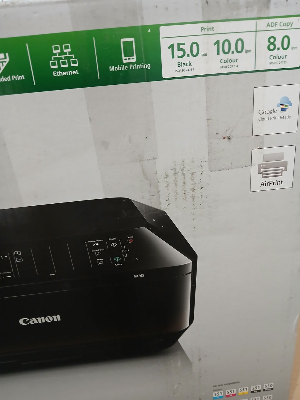 Canon PIXMA MX925 4-in-1-Tintenstrahldrucker Duplex ADF CD/DVD Druck WLAN Win 10