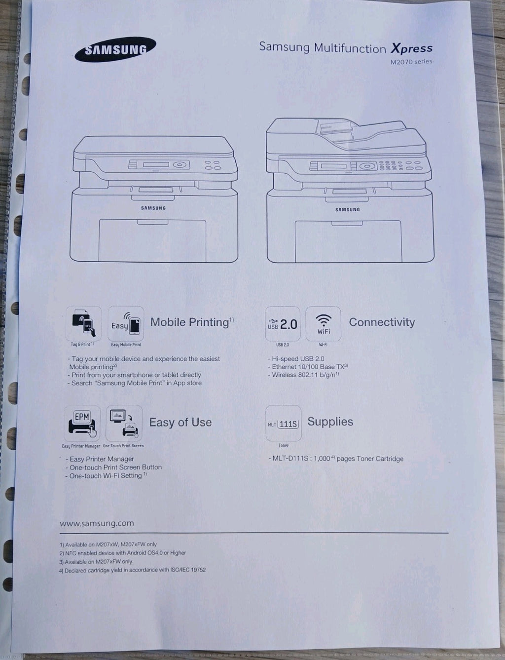 Samsung Xpress M2070W S/W Laserdrucker Multifunktionsgerät A4 USB 2.0 Windows 11