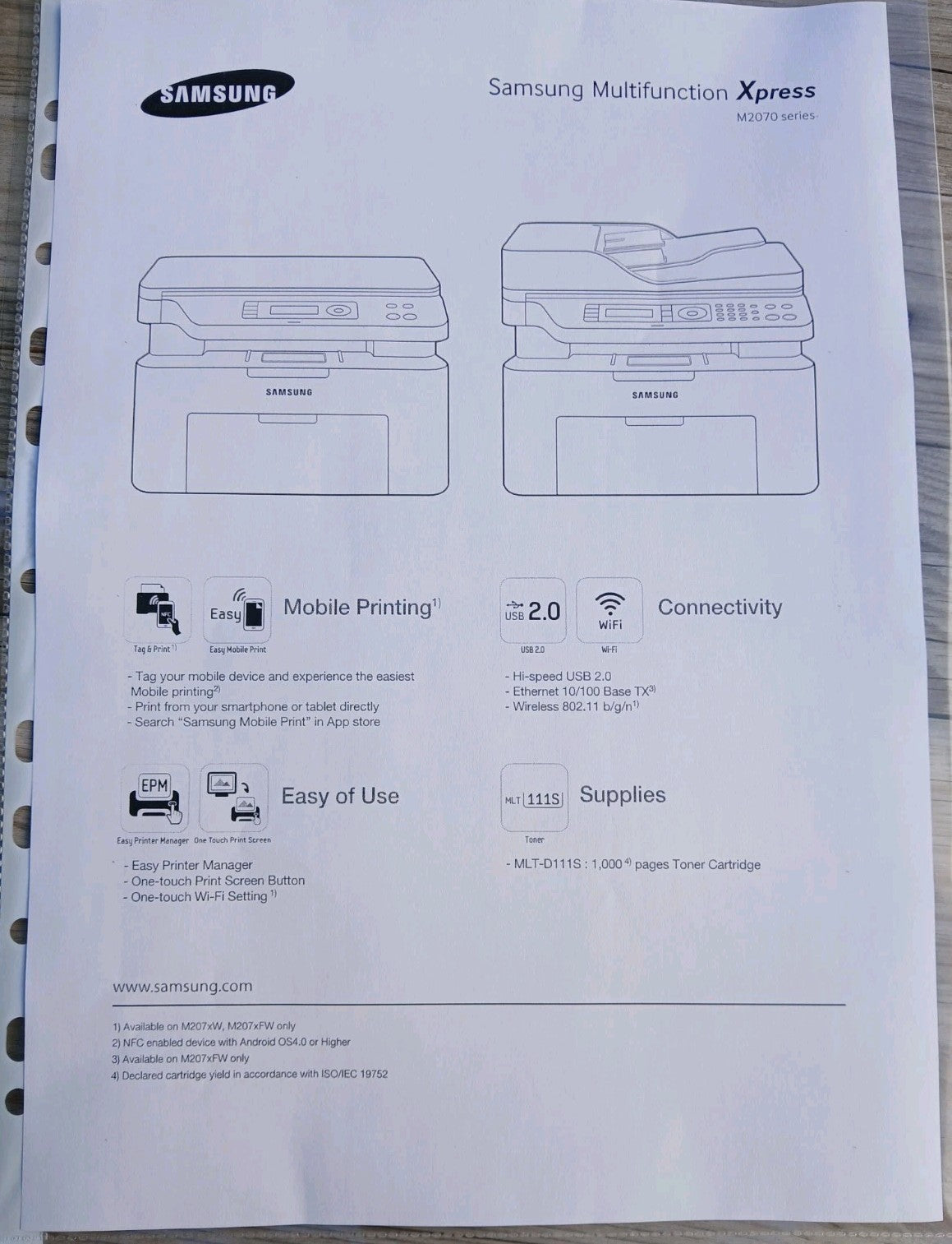Samsung Xpress M2070W S/W Laserdrucker Multifunktionsgerät A4 USB 2.0 Windows 11