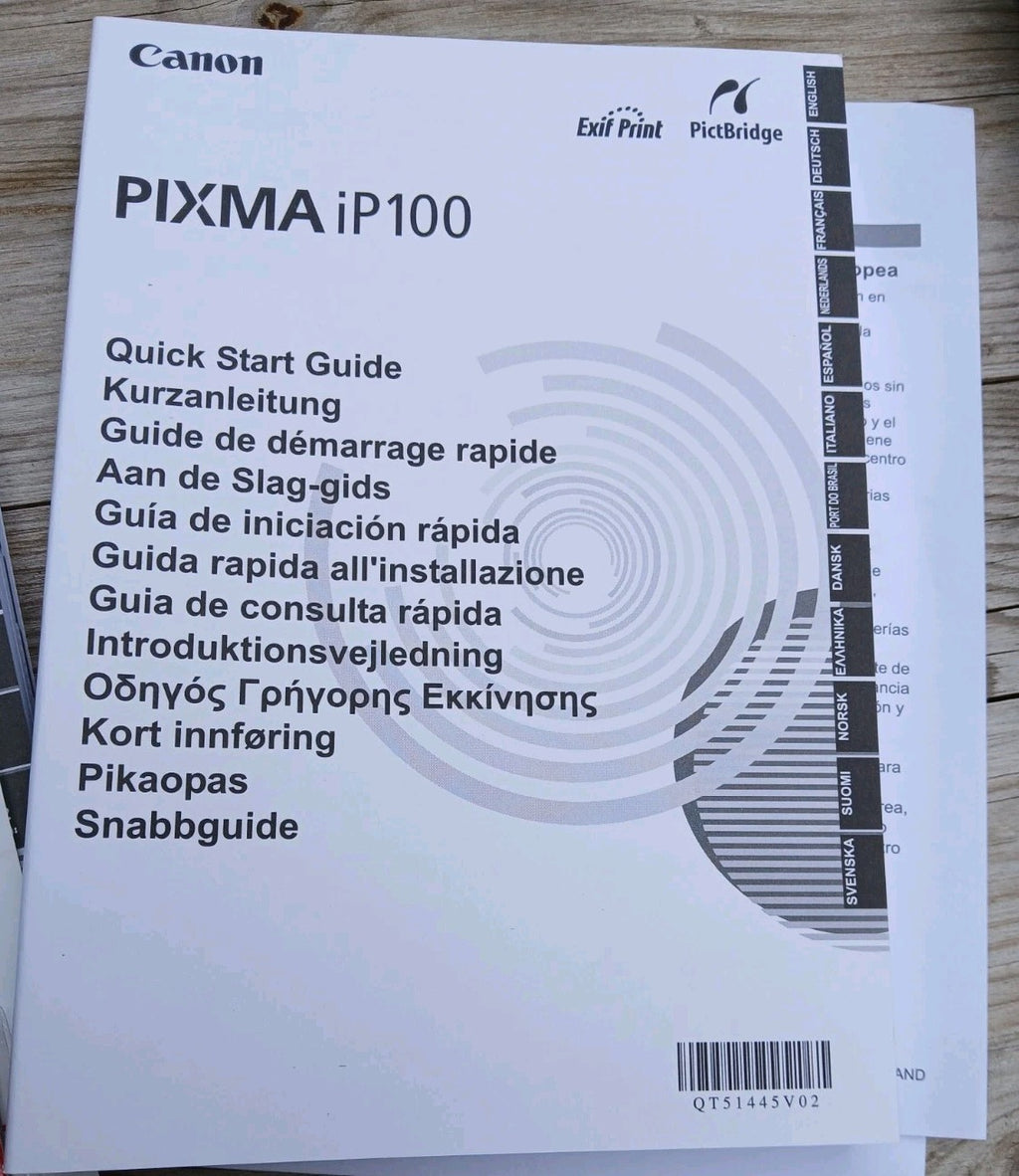 Canon PIXMA iP100 Tintenstrahldrucker Fotodrucker Unbenutzt USB NEU ! D. Läuft !