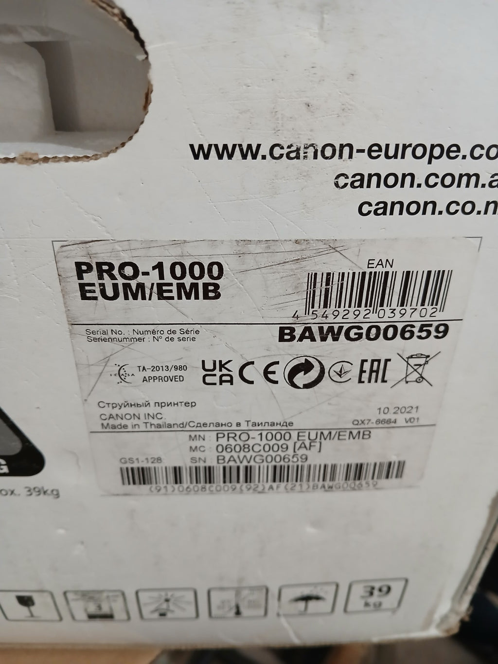 Canon imagePROGRAF PRO-1000 Farbdrucker Foto & Fine Art A2 Randlos Pigmenttinte