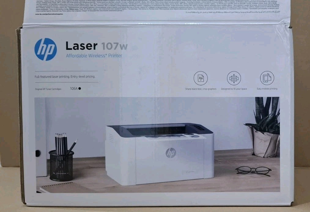 HP Laser 107w S/W Laserdrucker USB A4 Netzwerk Wlan Airprint HP ePrint Win 11