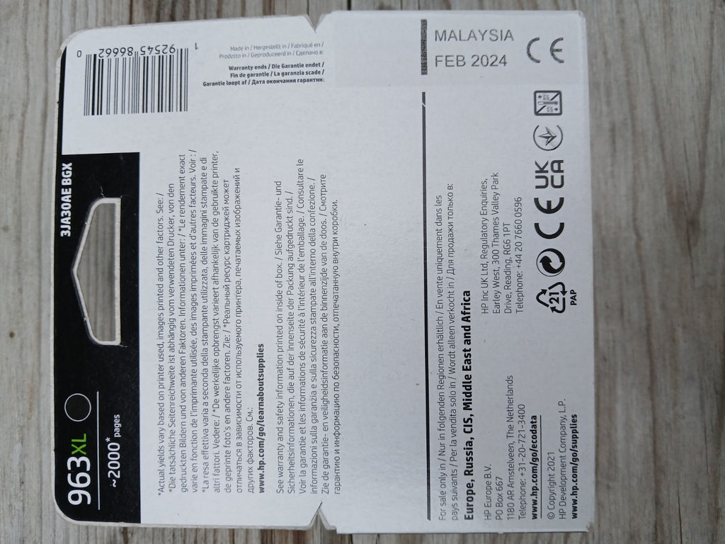 Original HP Tintenpatrone Schwarz BK 963XL für Officejet Pro 9019 9020 9022 9025